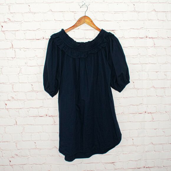 MISA Los Angeles Off Shoulder Mini Dress Blue Cotton size Medium - Picture 5 of 8